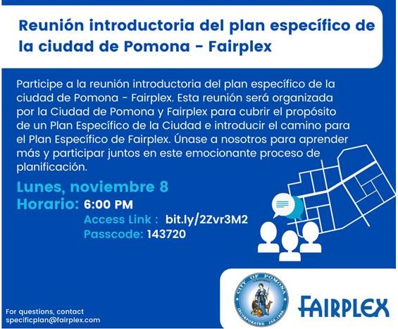 Fairplex specific plan spanish