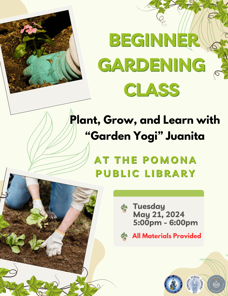 Beginner Gardening Class at the Library May 21, 2024