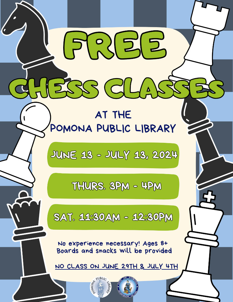 Free Chess Classes at the Pomona Public Library