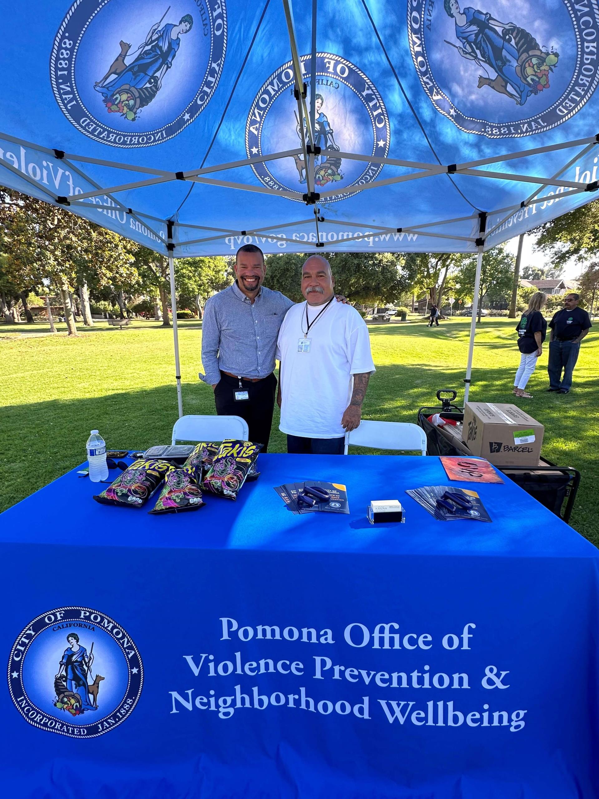 OVP manager Pedro with Steven Montes at pop up event